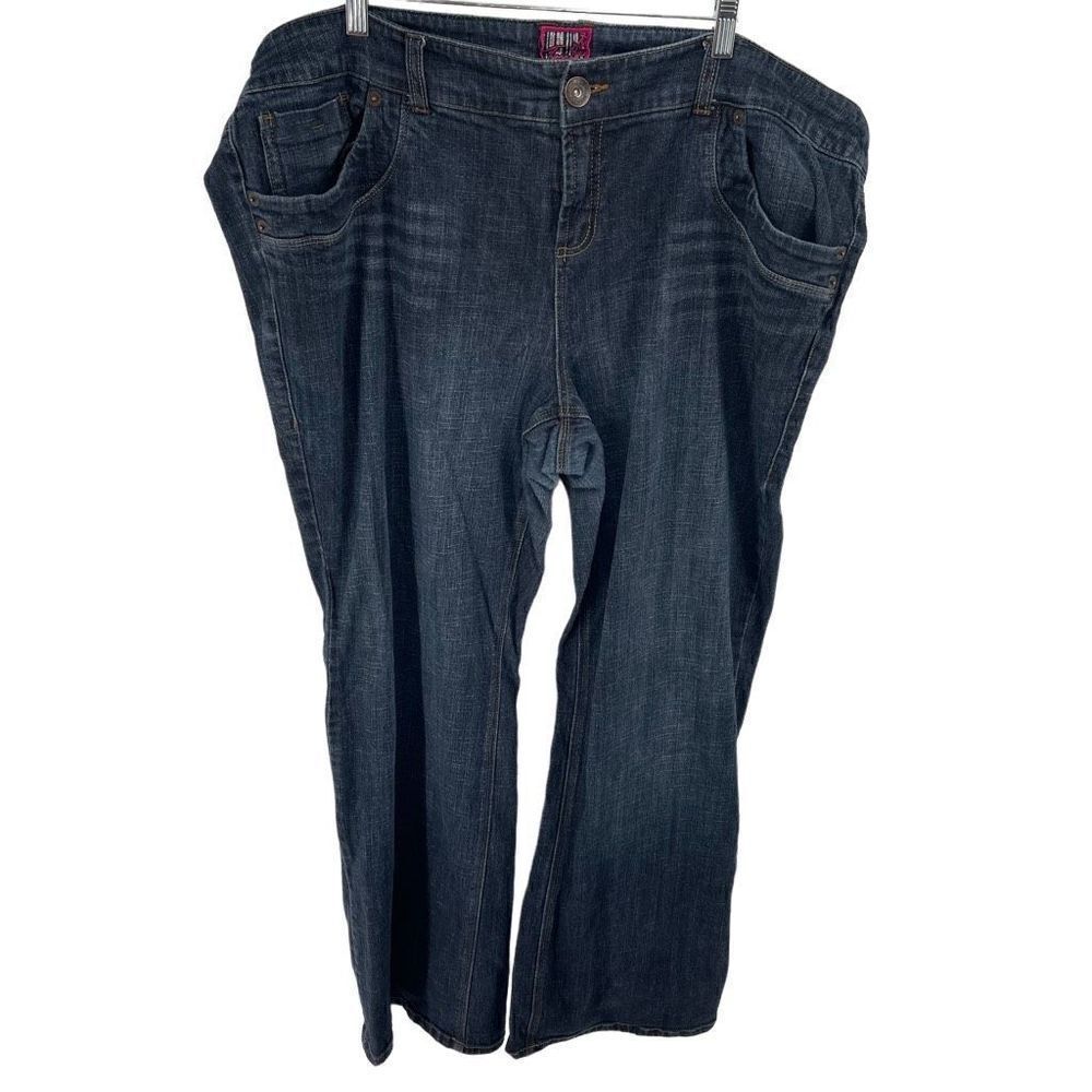Torrid Womens Straight Jeans Denim Cotton Stretch Dark Wash Blue Size 26